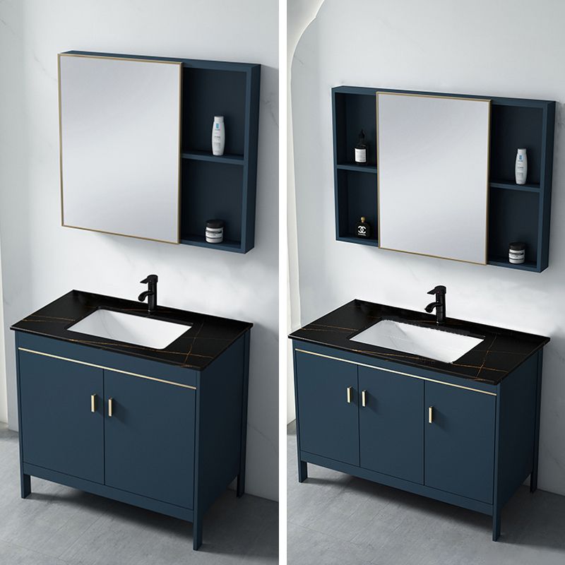 Bathroom Sink Vanity Rectangular Doors Drawers Faucet Vanity Sink with Mirror