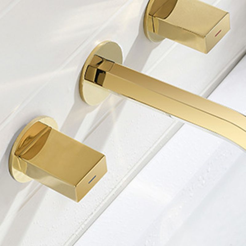 Light Luxury Wall Mounted Bathroom Faucet Double Handles Vessel Faucet