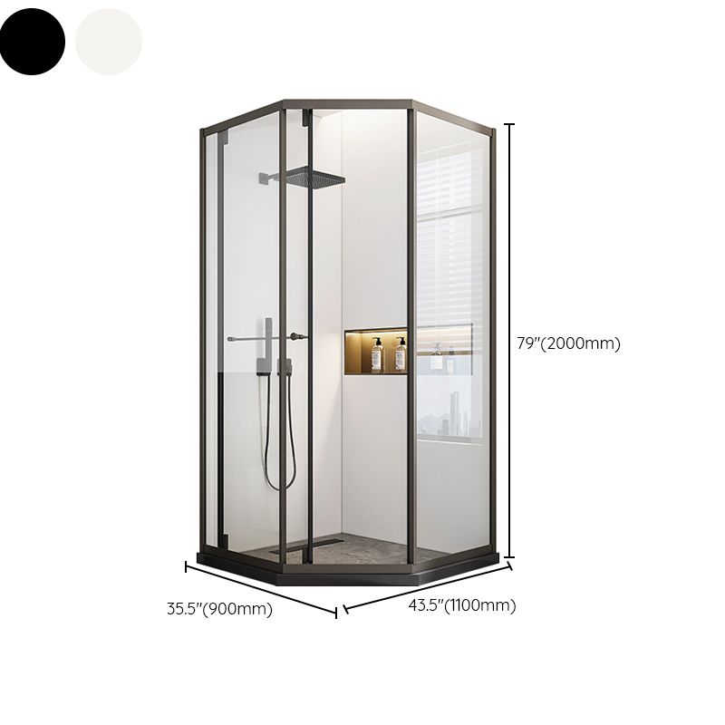 Contemporary Plain Shower Enclosure Neo-Angle Clear Semi-Frameless Shower Enclosure