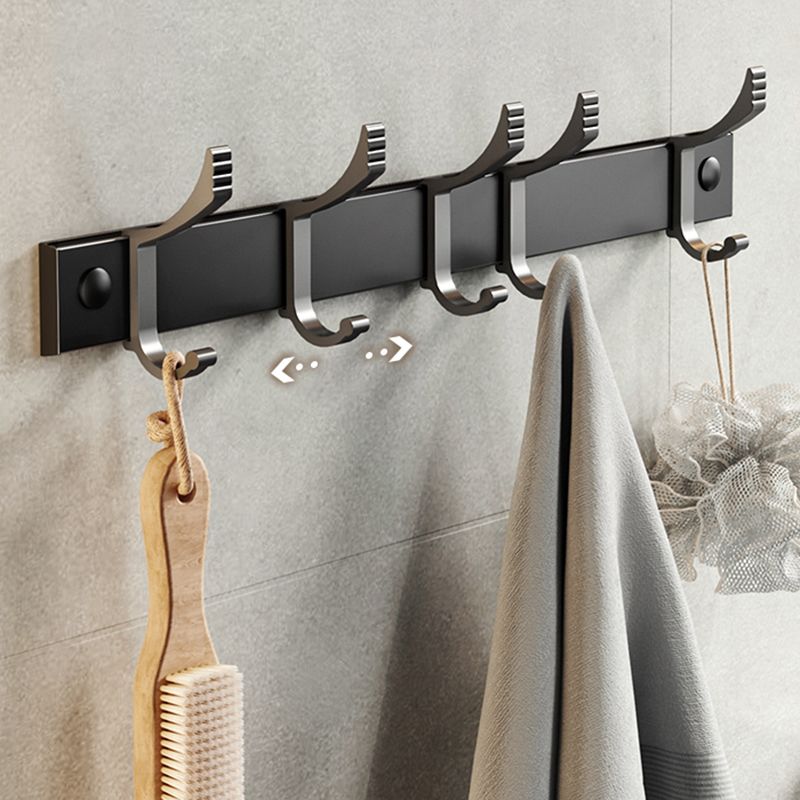 Modern Matte Black Bathroom Accessory Set Towel Bar/Paper Holder/Robe Hook Included