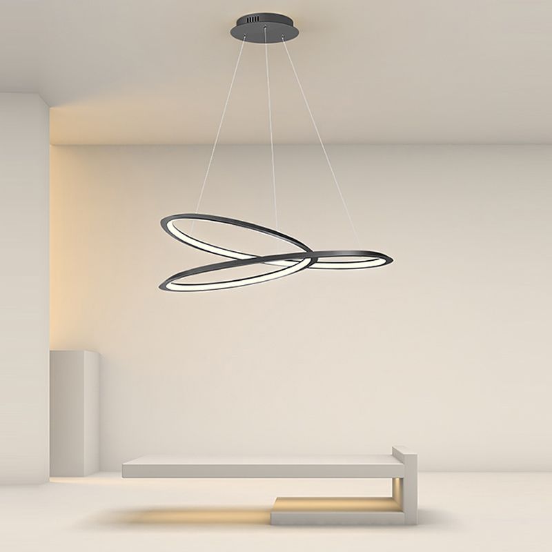 Strip Shape Chandelier 1-Light Hanging Pendant Light with Acrylic Shade for Bedroom