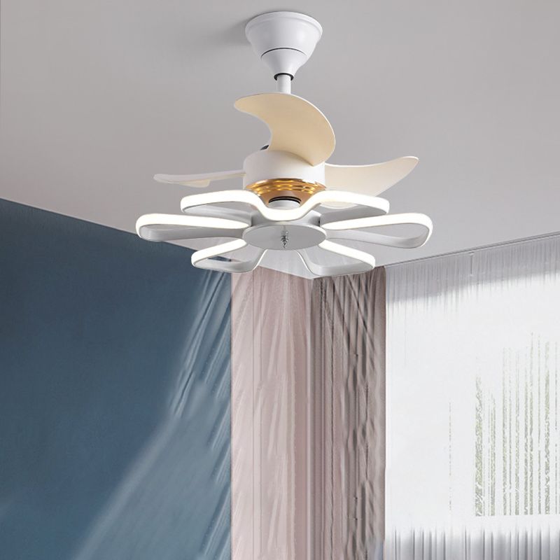 Metal Geometric Shape Ceiling Fan Modern Style 1 Light Ceiling Fans Fixtures