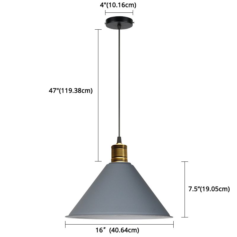 Metal Tapered Hanging Light Nordic Modern Style 1 Light  Restaurant Ceiling Pendant Lamp