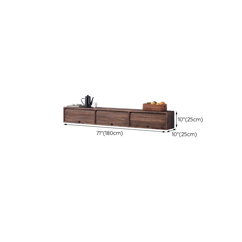 Contemporary TV Stand Wall-mounted Wood TV Media Console with Storage