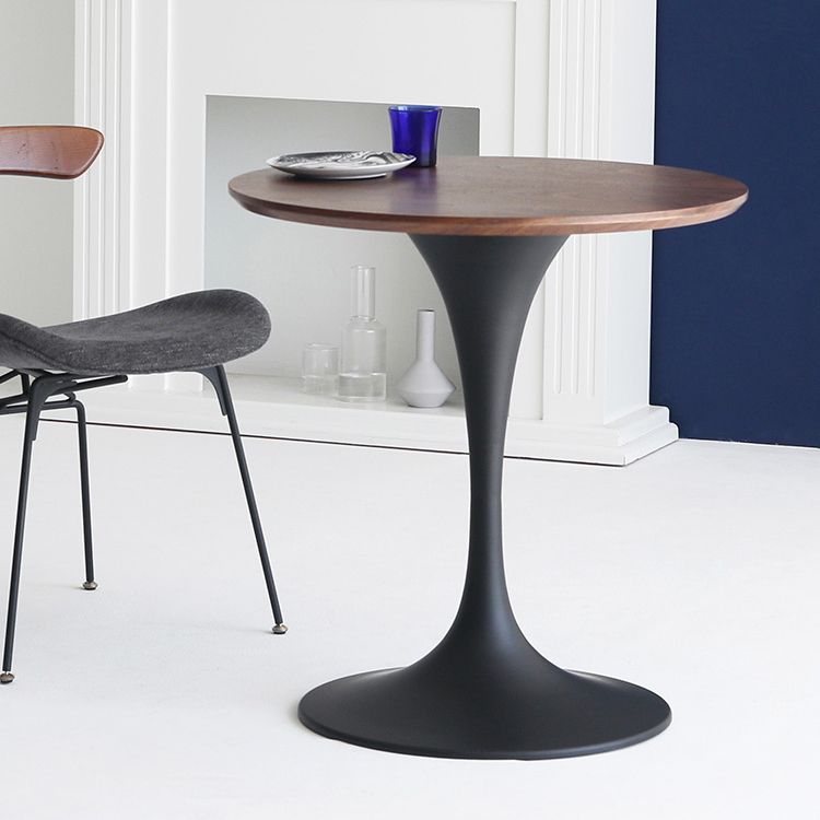 Contemporary Solid Wood Round Shape Dining Table Kitchen Standard Dining Table with Pedestal Base