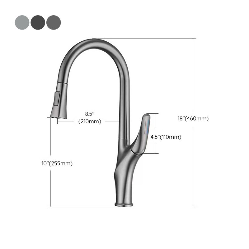 Modern Kitchen Sink Faucet Brass Pulldown Sprayer Single Handle High Arch Pot Filler