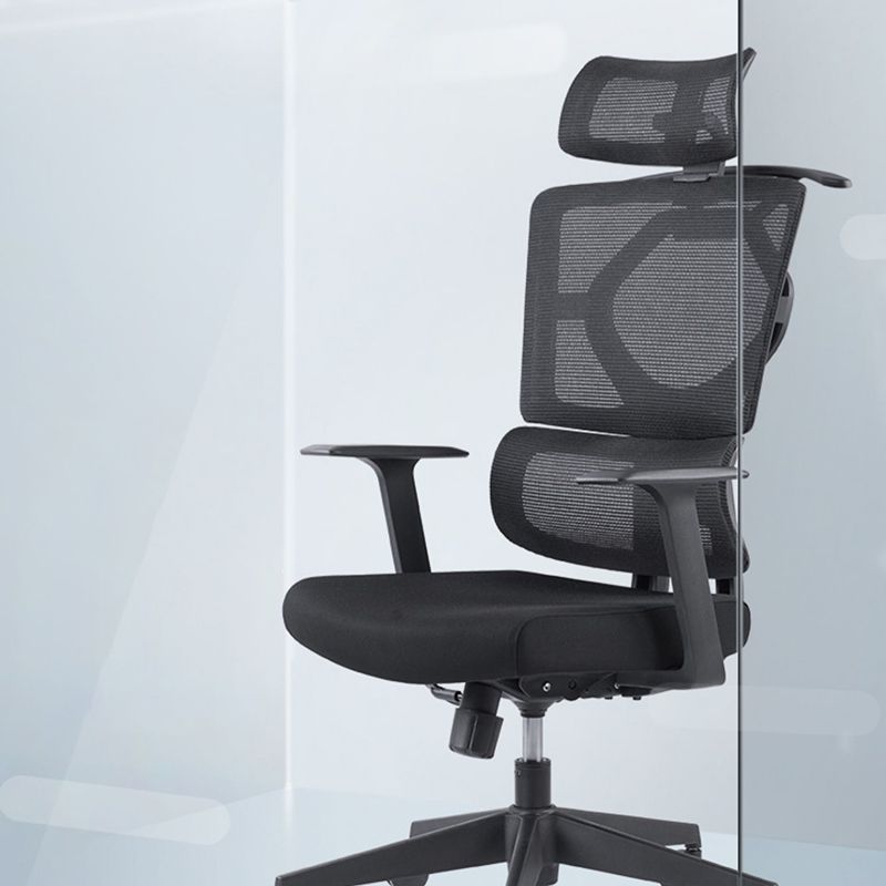 Modern Black Swivel Chair Adjustable Seat Height Office Chair with Wheels