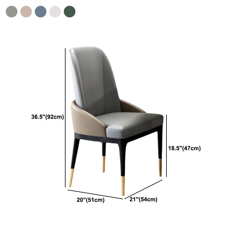 Nordic Dining Room Dining Chairs Armless Faux Leather Kitchen Chairs