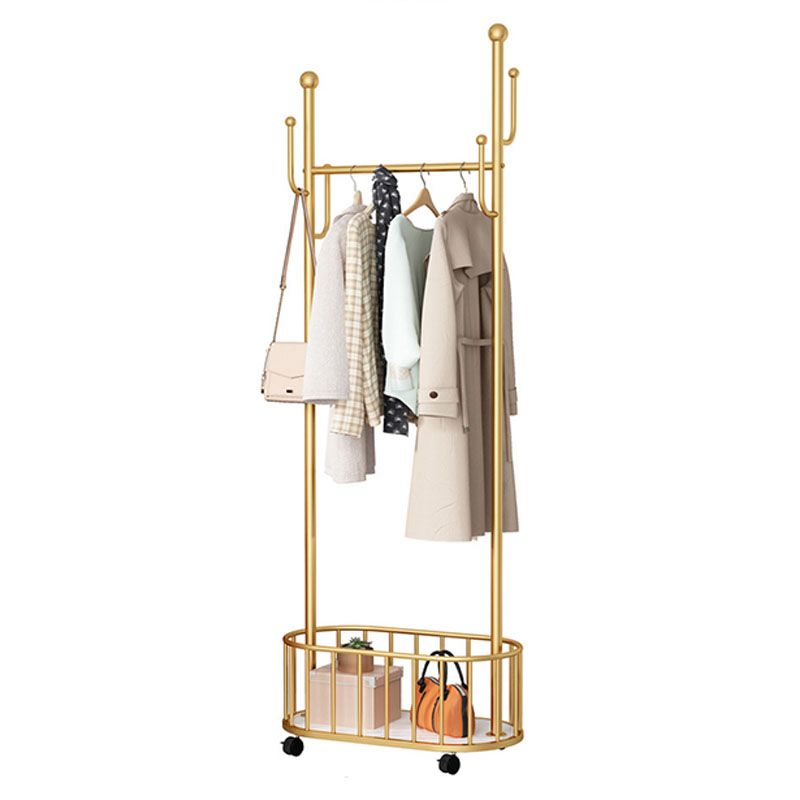 Glam Hall Stand Metal Shelving Hooks Included Free Standing Entry Hall Tree