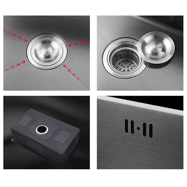 Modern Style Kitchen Sink Stainless Steel Kitchen Sink with Drain Strainer Kit