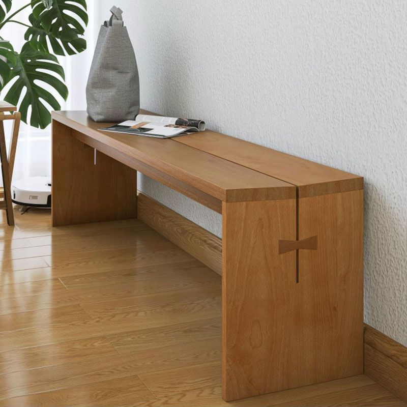 Contemporary Solid Wood Bench Home Rectangle Seating Bench with Legs