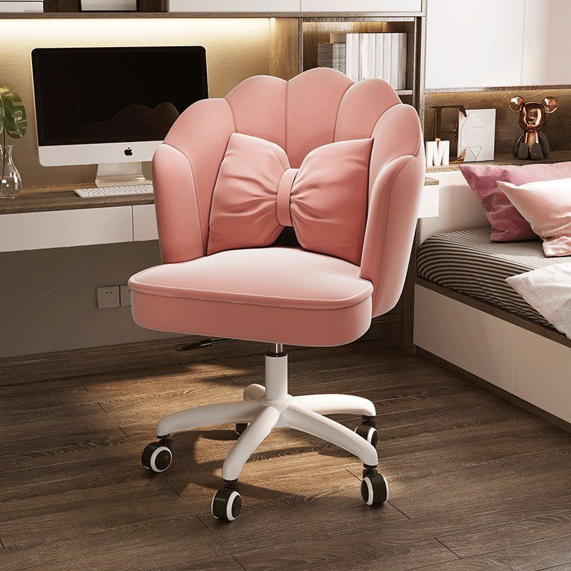 Modern Velvet Computer Desk Chair Armless Upholstered Office Chair