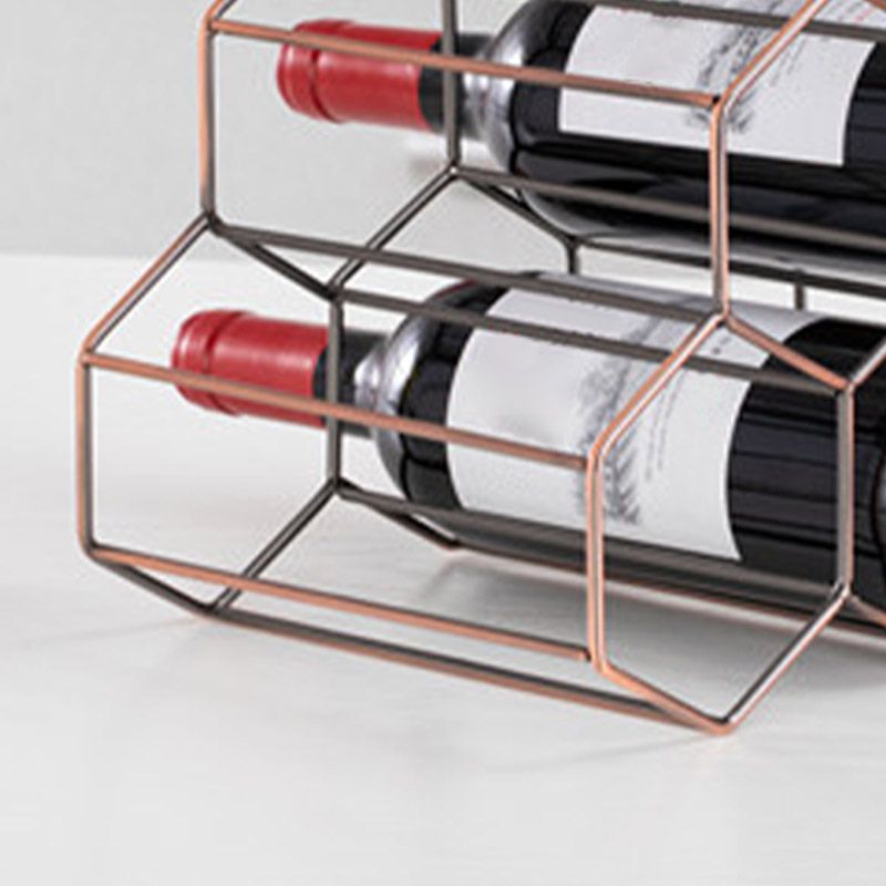 Countertop Glam Wine Rack Metal Wine Bottle Rack for Living Room