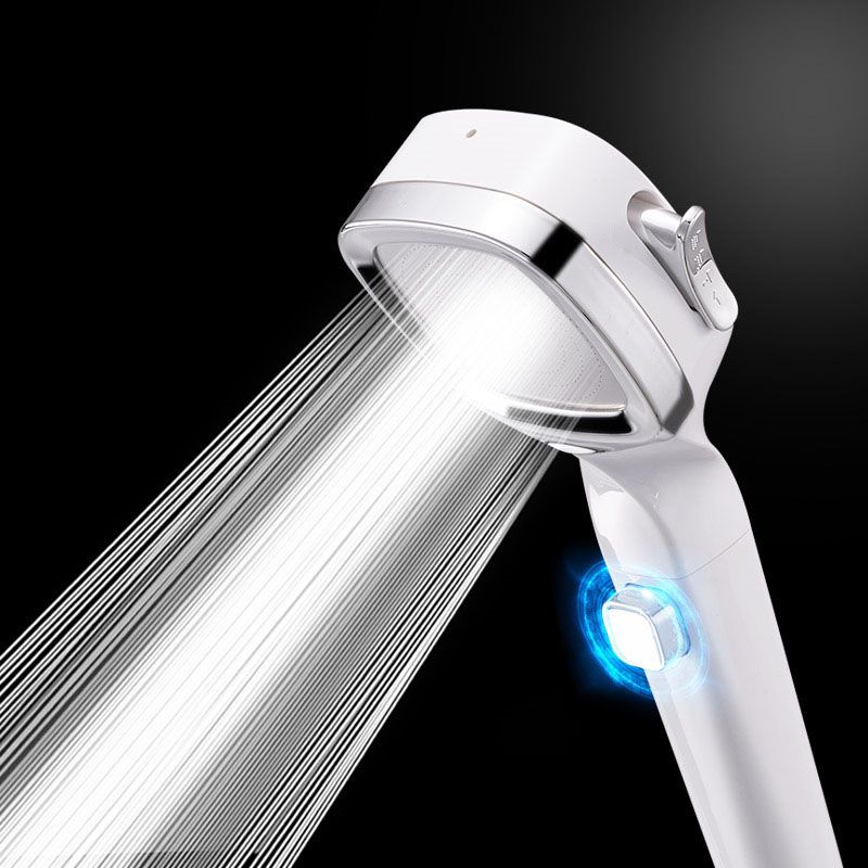 4-Setting Pressurized Shower One-button Water-stop Hand-held Shower Head