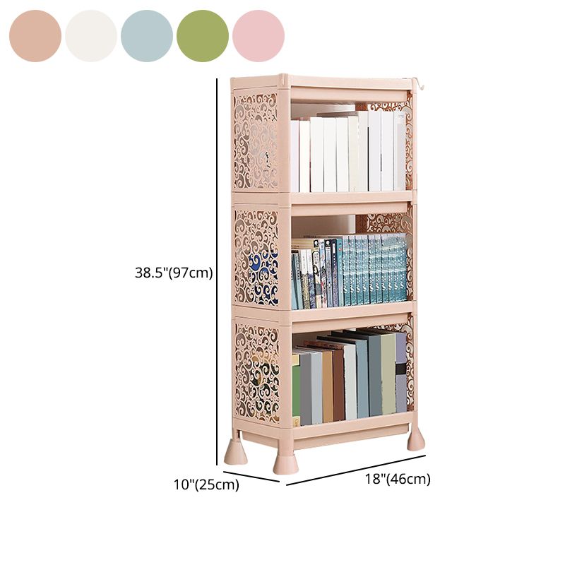 Contemporary Plastic Bookshelf Open Back Bookcase for Living Room