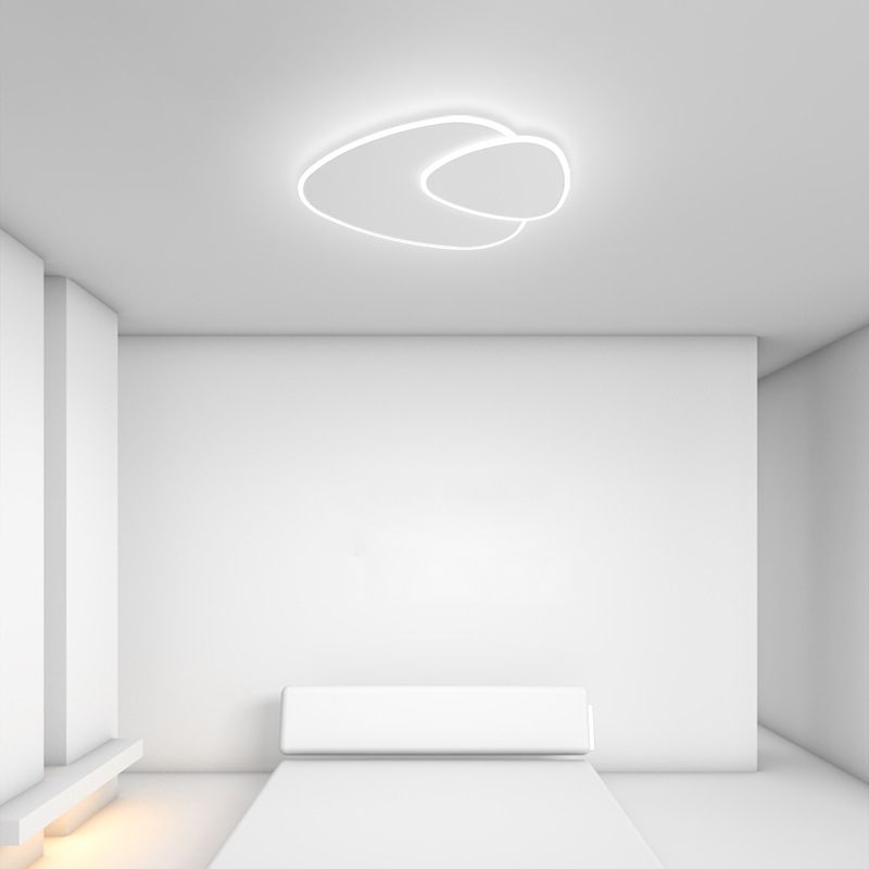 White 2-Light Flush Mount Lighting LED Modernism Ceiling Light for Bedroom