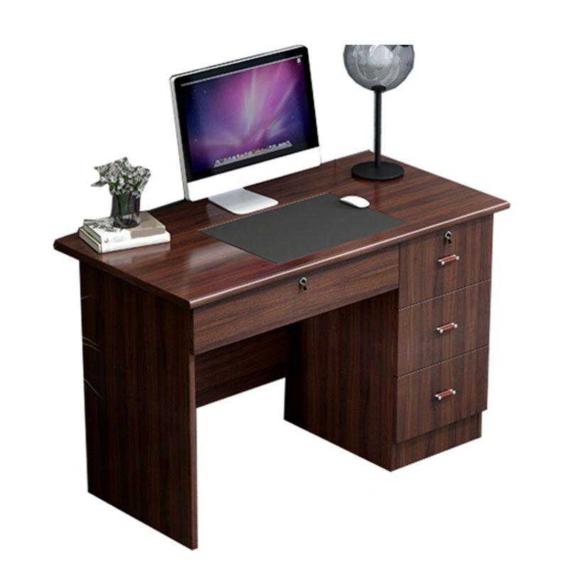 Rectangular Shaped Office Writing Desk Wood in Brown for Office