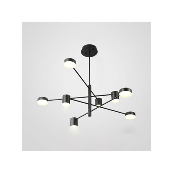 Multi-Tiers ASYMETRICAL lustre Light Metal Metal Simple Style 2/4/6/8 Heads Black / White Pendant Light in chaud / White / Third Gear