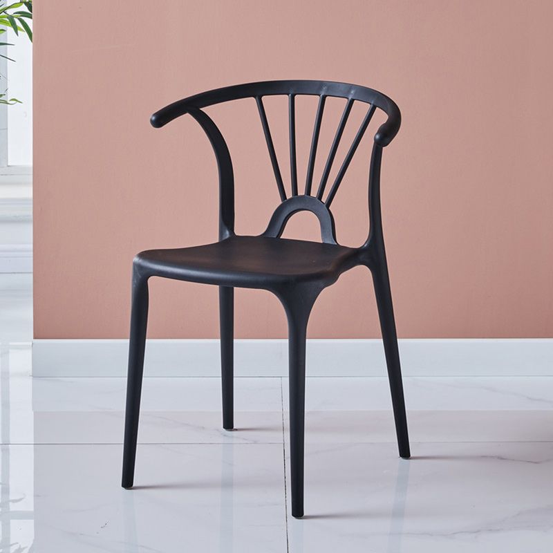 Scandinavian Plastic Indoor-Outdoor Chair Windsor Back Side Chair