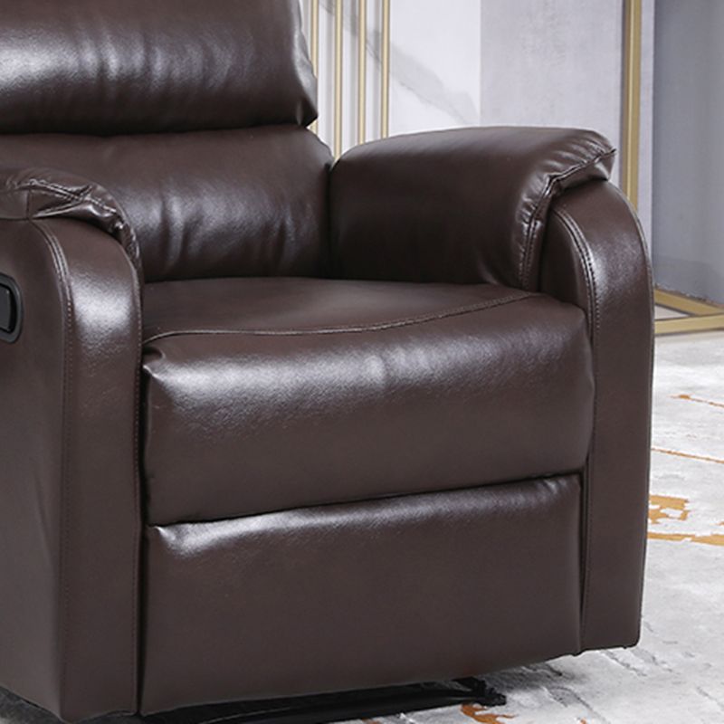 Contemporary Recliner Chair Metal Solid Color Swivel Rocker Manual-Push Botton