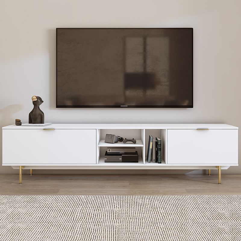 Modern TV Console Contemporary White TV Stand with Storage for Living Room