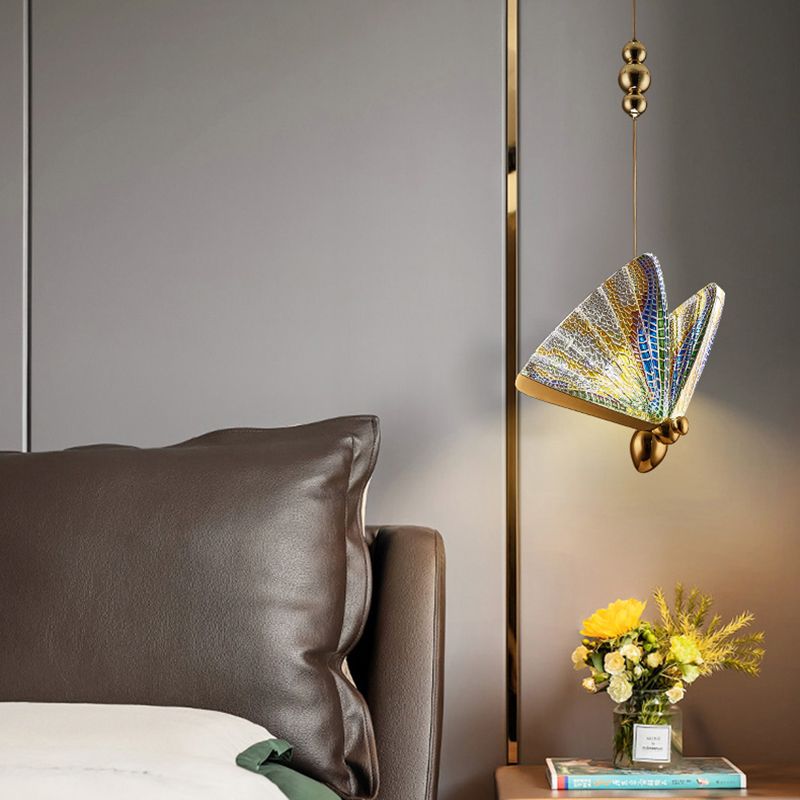 Modern Style Butterfly Shape Pendant Lighting Metal 1 Light Pendant Light for Bedroom