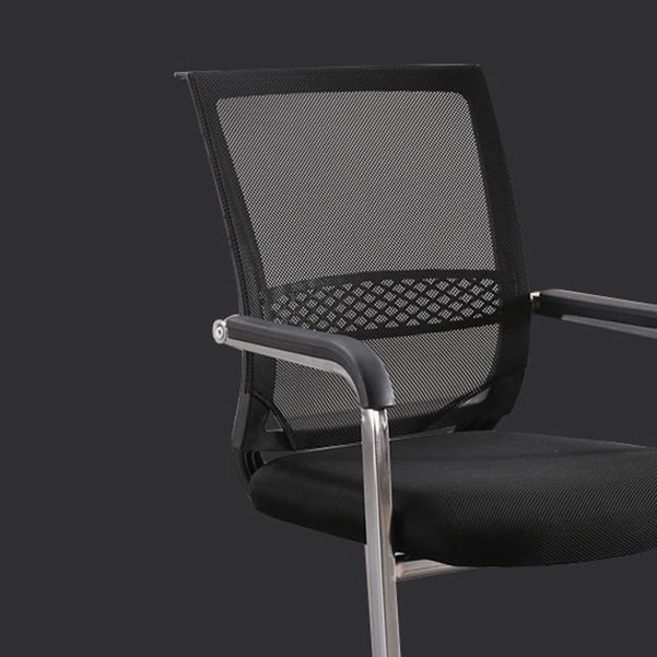 No Wheels Modern Office Chair CorLiving Workspace in Black Mesh Chair