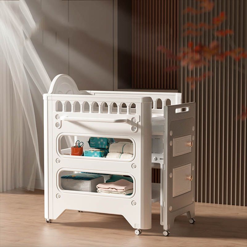 Flat Top Baby Changing Table Safety Rails Changing Table with Storage