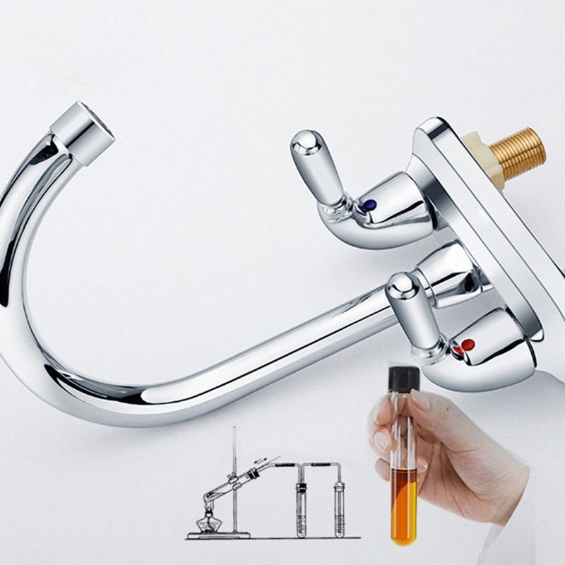 2-Handle High Arch Kitchen Faucet Contemporary Kitchen Sink Faucet with Deck Plate