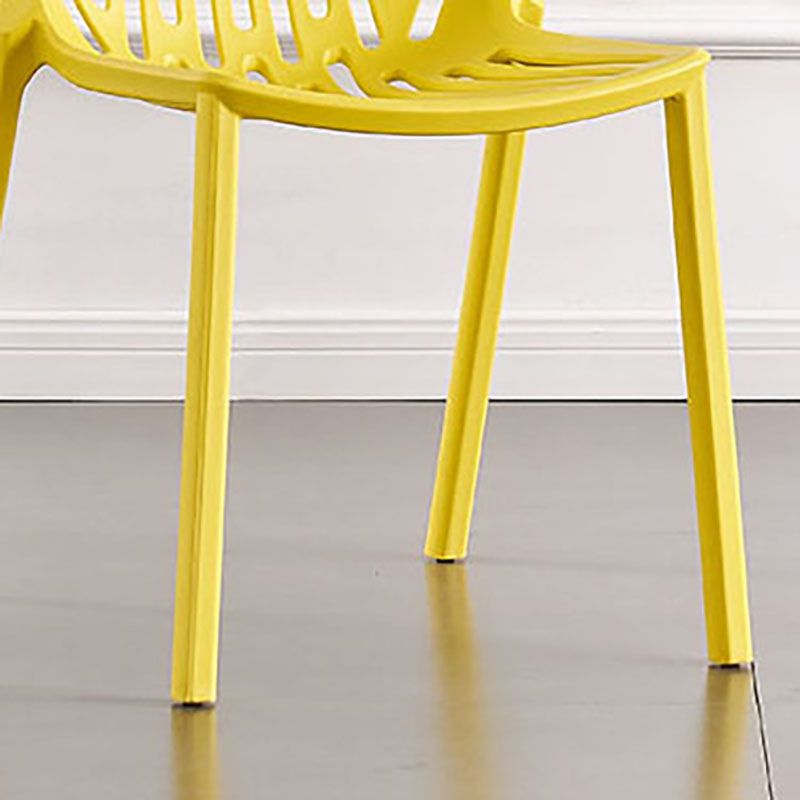 Modern Chairs Dining Stackable Armless Chairs with Plastic Legs for Kitchen