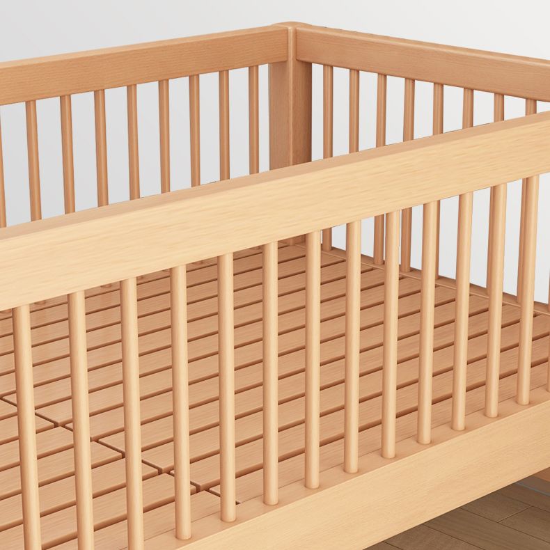 Convertible Wooden Crib with Guardrail Standard Crib with Stairway