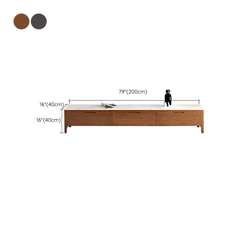 Scandinavian TV Media Console Stone TV Stand for Living Room