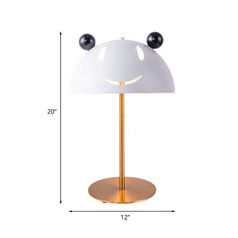 Pink Rabbit/White Panda Night Table Lamp Nordic Style Metal 1 Head Gold Nightstand Light for Bedside