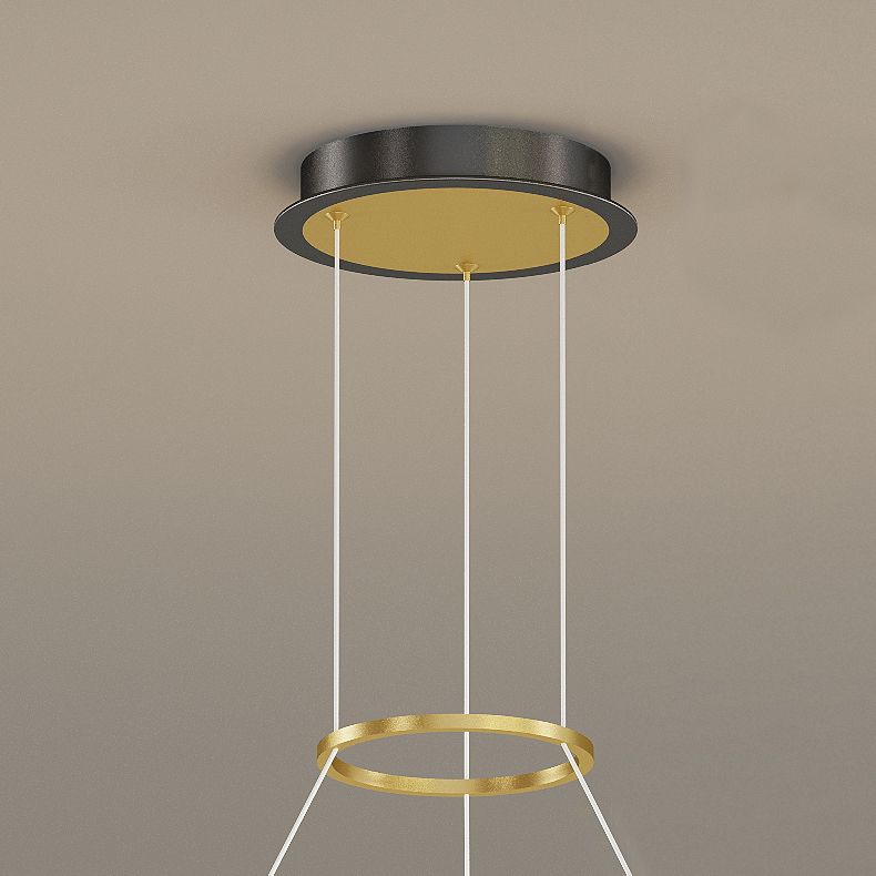 Twist ombre le luci del lampadario in metallo moderno moderno 2- LIGHTER FIGLITTI IN GOLD