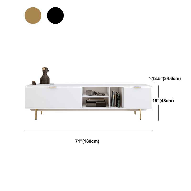 Modern TV Console Contemporary White TV Stand with Storage for Living Room