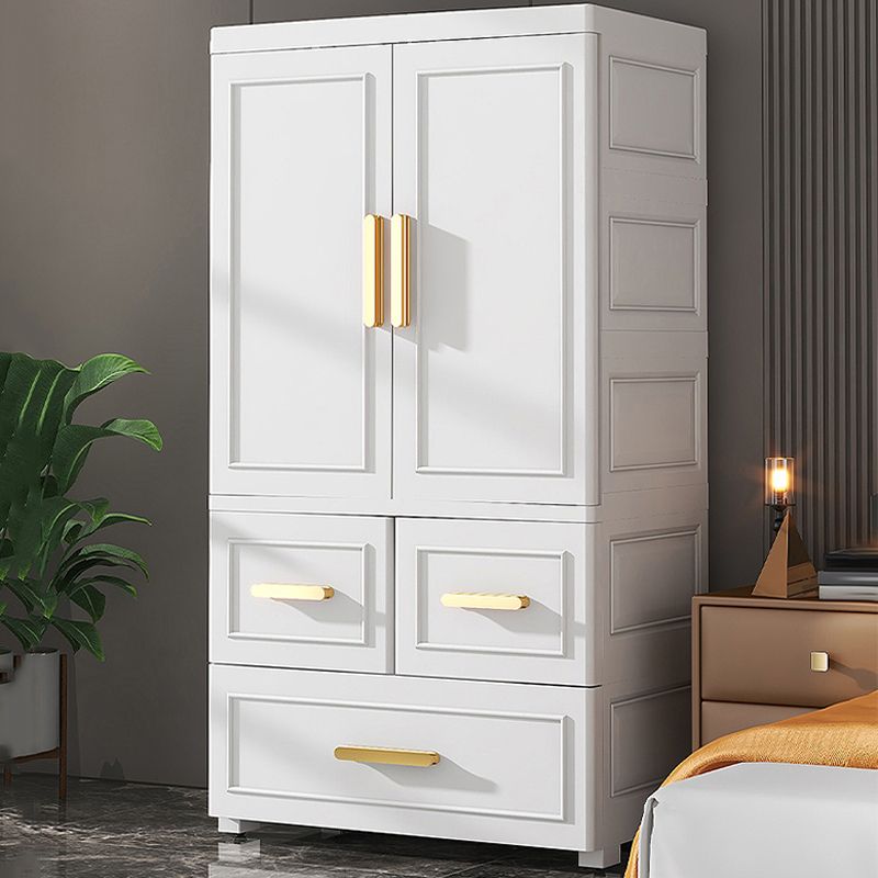 Contemporary Plastic Armoire Cabinet Bedroom Youth Armoire with wheels