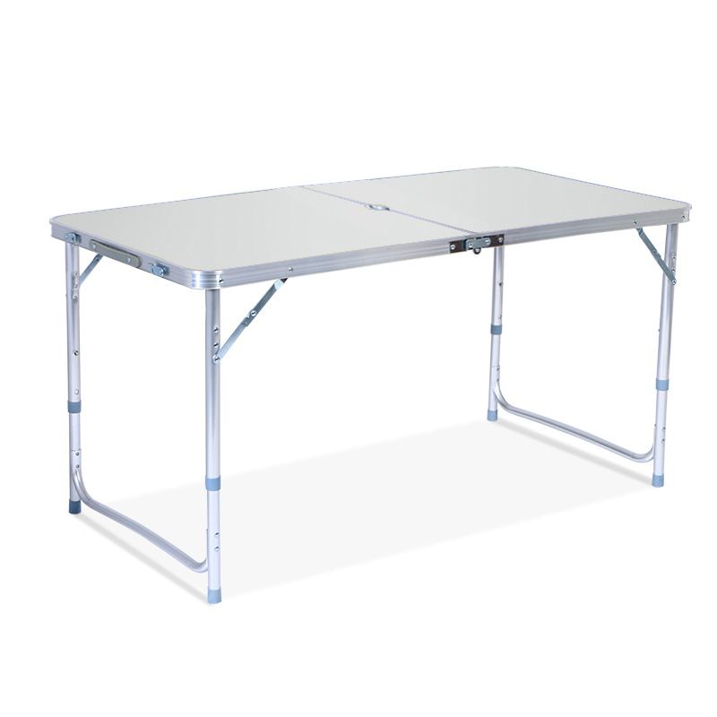 Contemporary Outdoor Table Rectangle Folding Table with Metal Base