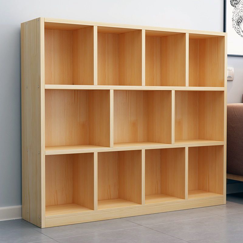 Contemporary Closed Back Book Shelf Wood Horizontal Bookshelf for Office