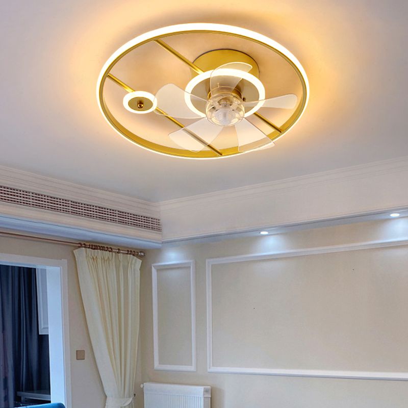 Modern Style LED Ceiling Fan Light Creative Linear Flush Mount Light for Living Room