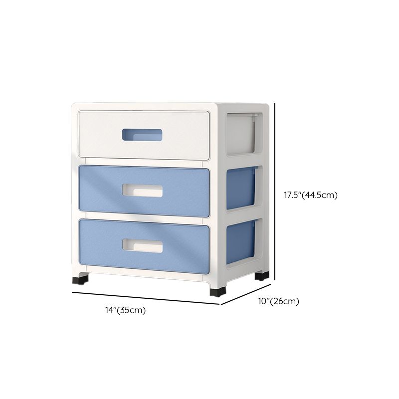 Chest Modern Nursery Dresser Plastic Kids Nightstand with 3/4/5/6/7 Drawers