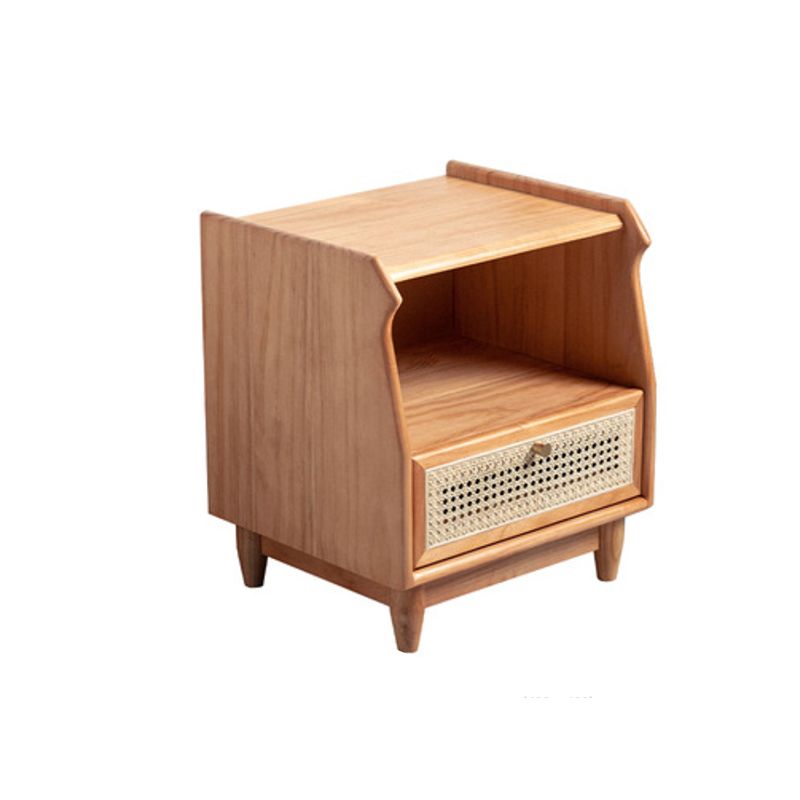 1 Drawer Night Table Modern Solid Wood Nightstand ,20.5" Tall