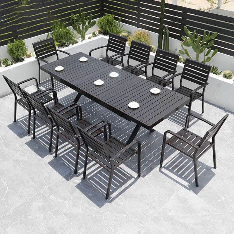 Contemporary Outdoor Aluminum Patio Table Extendable Rust Resistant Table