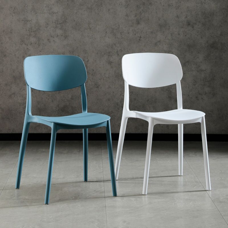 Contemporary Open Back Chair Plastic Stackable Dining Side Chair for Indoor