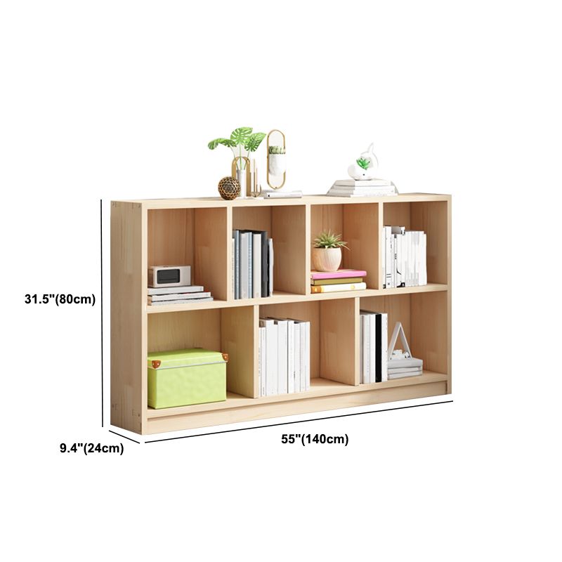 Contemporary Shelf Bookcase Wooden Closed Back Bookshelf for Home