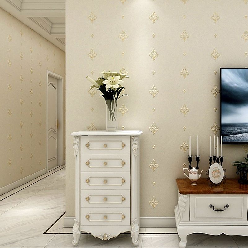 3D Embossed Washable Wallpaper Retro Style Jacquard Wall Covering for Bedroom Decoration