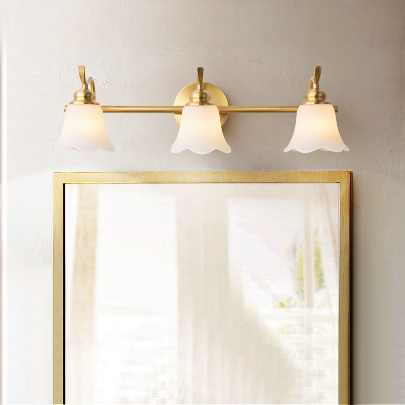 Contemporary Vanity Light Simple White Glass Mirror Lighting Fixtures for Washing Room