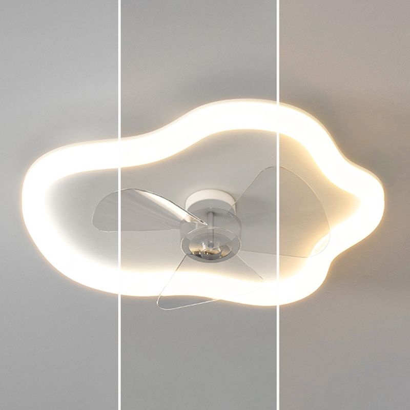 3-Blade Modernism Ceiling Fan White LED Fan with Light for Home