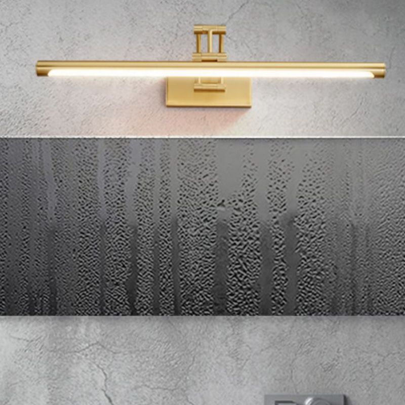 Modern Style Brass Extendable Vanity Light Straight LED Mirror Light in Gold for Bathroom