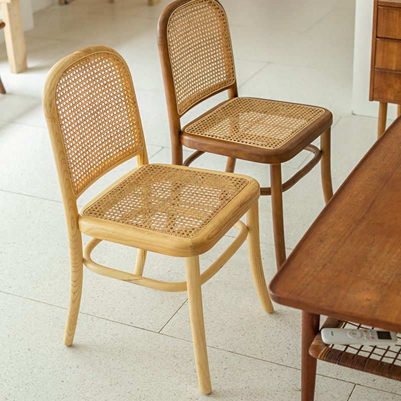 Traditional Style Dining Chair Solid Wood Open Back Side Chair for Home