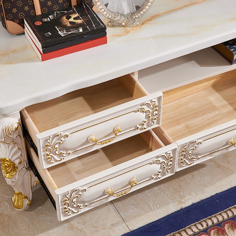 Glam TV Stand Console Open Storage TV Media Console with 6 Drawers